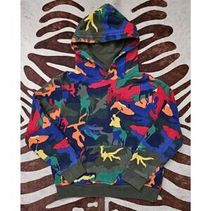 Polo Ralph Lauren Hoodie Youth Large 14-16 Multicolor Camo Pony Logo Pullover
